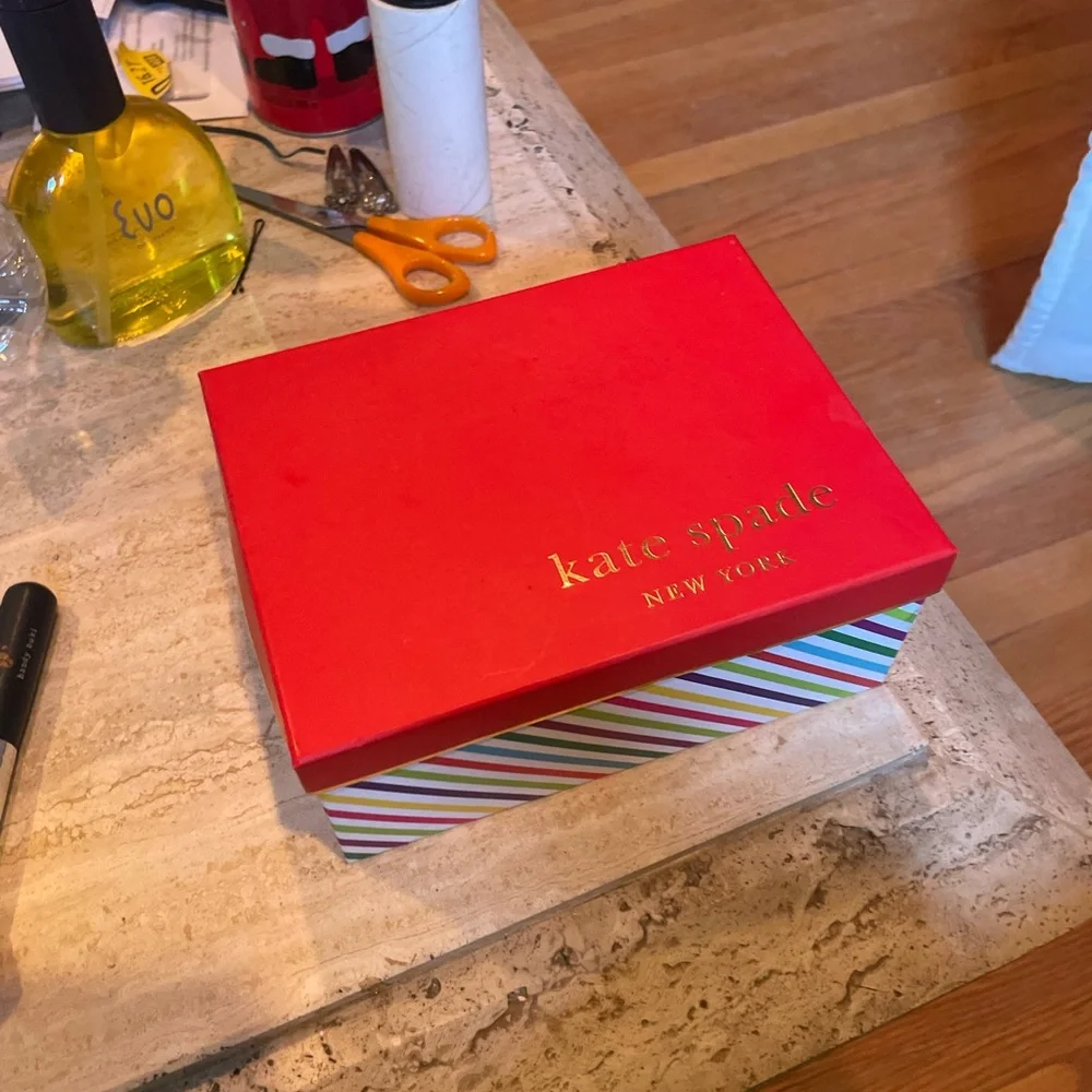 Authentic Kate Spade Red and Striped gift Box